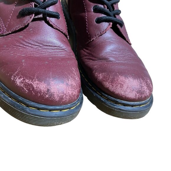 DOC MARTENS Mens 6 Vegan Leather Cherry Red, *Worn And Scuffed*‎ Distressed W 7 main image 3